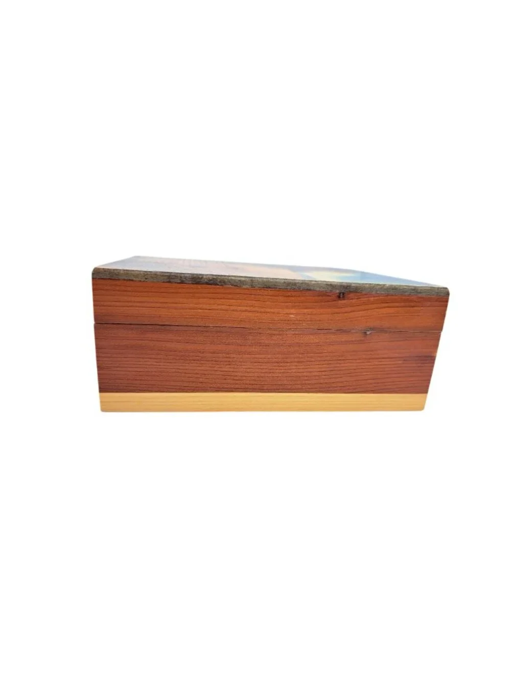 Vintage Footprints Box Cedar Wood Keepsake Inspirational Poem Storage Jewelry